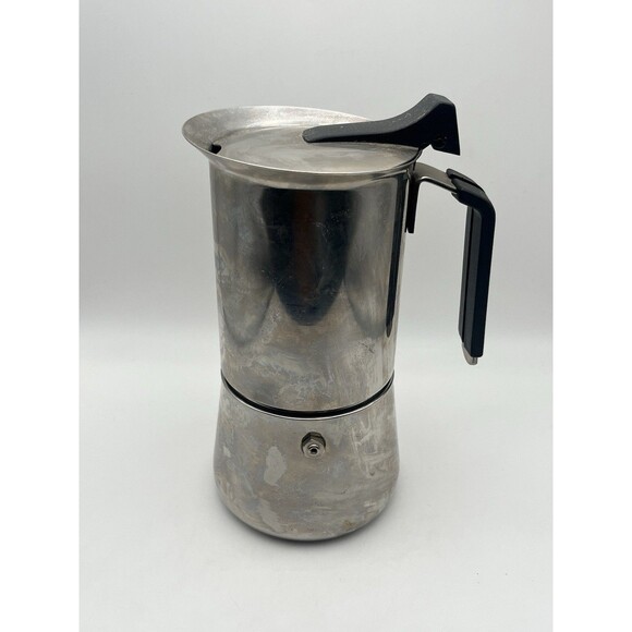 Vintage 1960s Acero Espresso Coffee Percolator Inox 18/10 Stainless Steel Italy - Picture 2 of 7